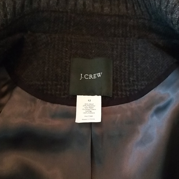 J. CREW Tweed plaid shawl collar jacket - Picture 3 of 9